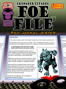 Foe File #3: Jackal Jester